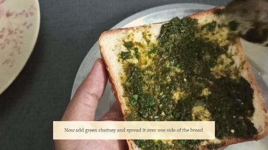 chilli cheese sandwich recipe add green chutney